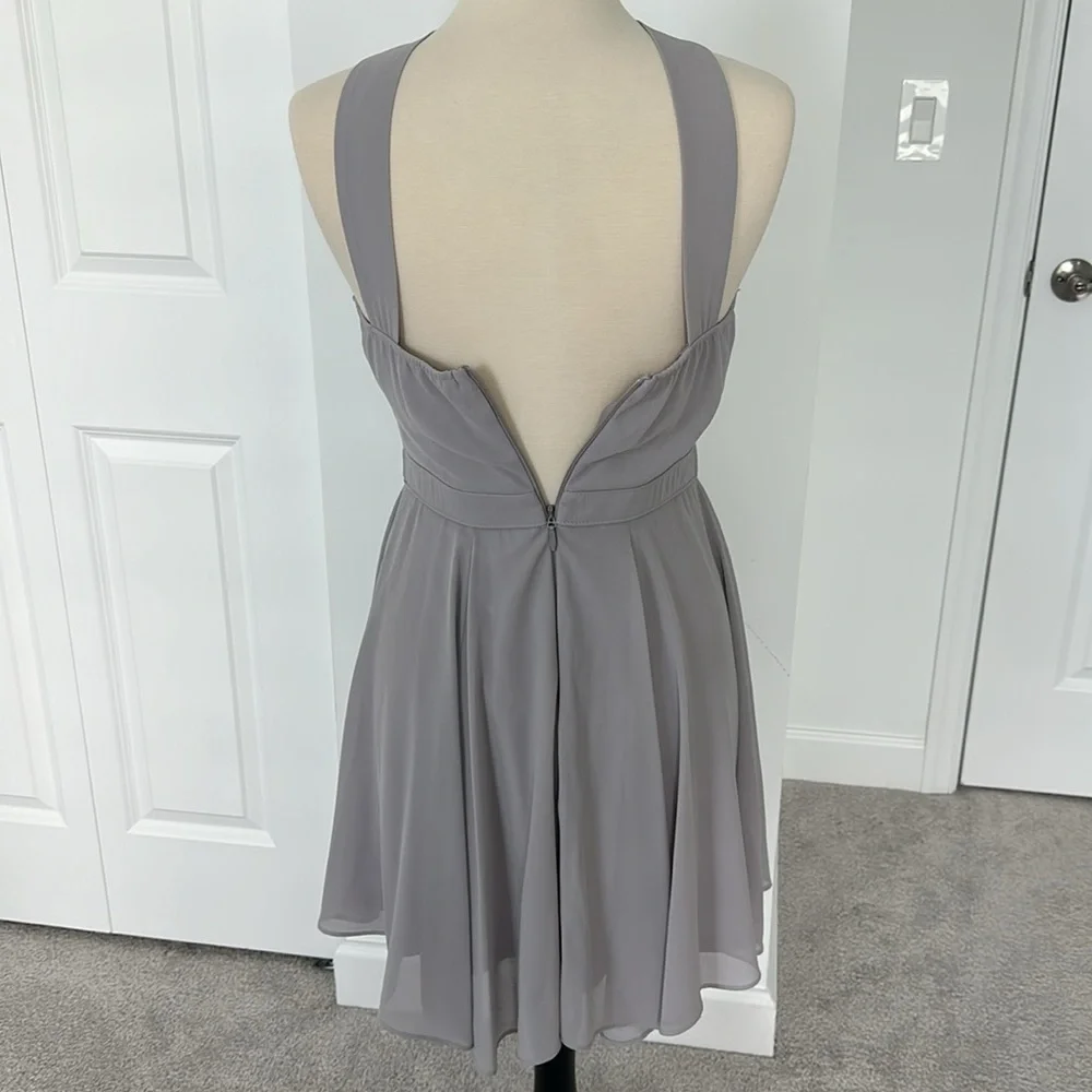 LULUS: Gray Skater Dress - Picture 7 of 8